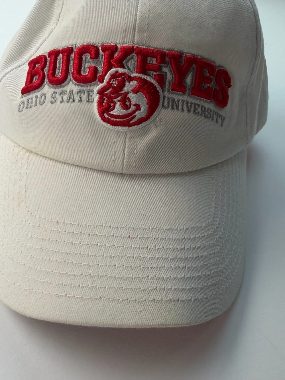 Ohio State University Buckeyes Top Of The World White Adjustable Baseball Cap